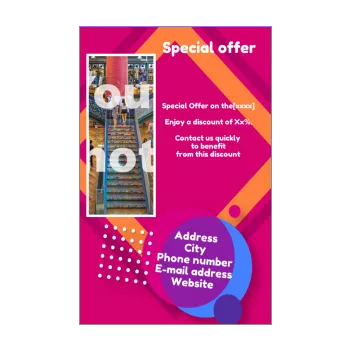 poster flyer promotion mauve orange 