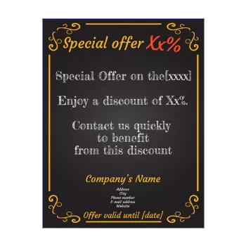 poster flyer promotion black orange slate 