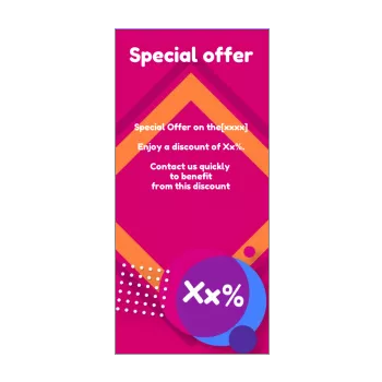 poster flyer promotion mauve orange 