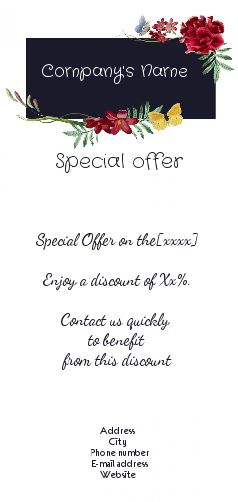 Poster Flyer Florist Blue Flower free template