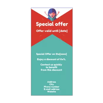 poster flyer blue red ribbon women 