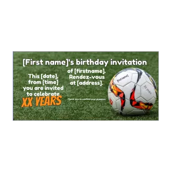 birthday card invitation soccer balloon boy green man sport white 