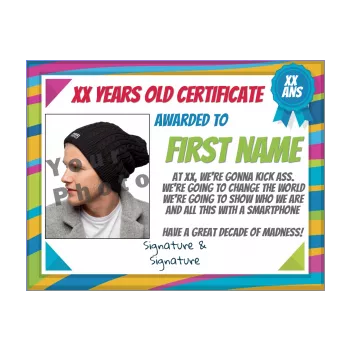 funny birthday card certificate 