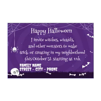 happy card invitation halloween skull mauve 
