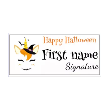 happy card invitation halloween unicorn black orange 