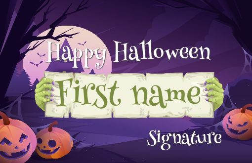 Happy Card Invitation Halloween Castle free template