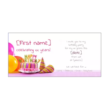 birthday card invitation cake candle kid 