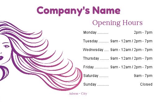 Poster Hairstyling Opening Hours Shop free template
