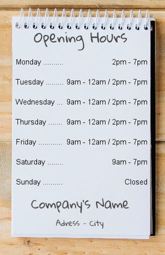 Poster Opening Hours Restaurant Shop free template