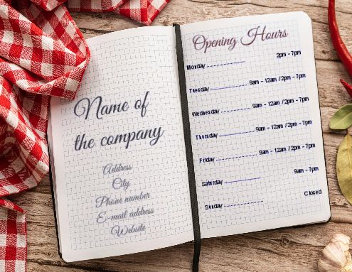 Poster Opening Hours Restaurant Shop template