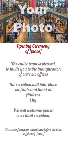 Inauguration Invitation Shop Local White with photo template