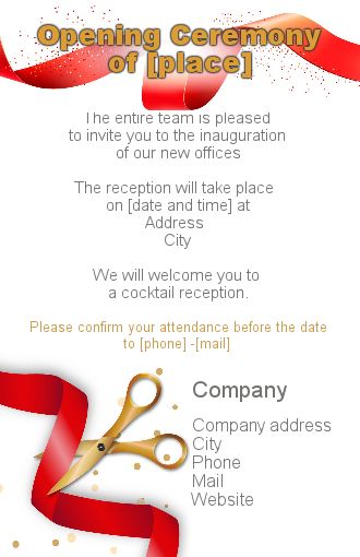 Inauguration Invitation Shop Local Red free template