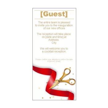 inauguration invitation shop local red ribbon scissors 