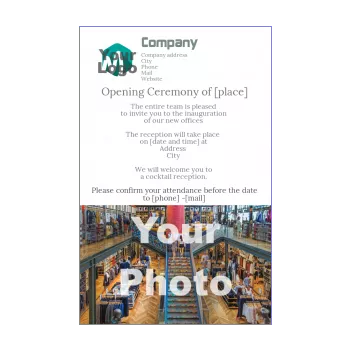 inauguration invitation shop local white 