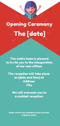 Inauguration Invitation Shop Blue Red Women Free Template Card 32