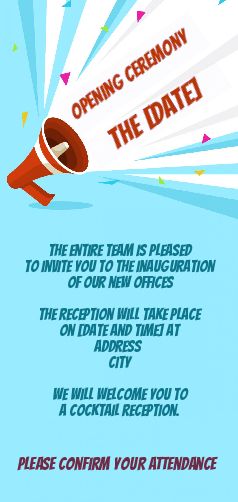 Inauguration Invitation Shop Blue Local free template