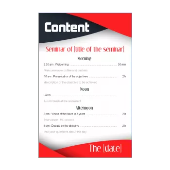 card invitation meeting seminar blue red ribbon 