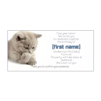 birthday card invitation cat animals 