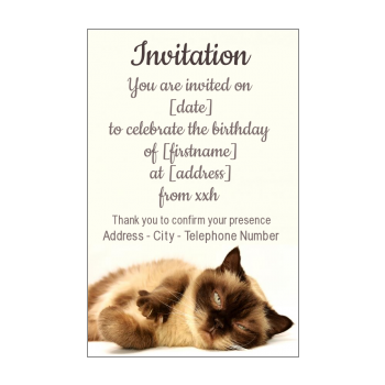 Birthday invitation Cat free printable template or send online