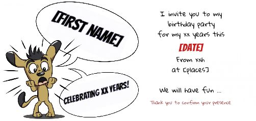 Birthday Card Invitation Dog Brown free template
