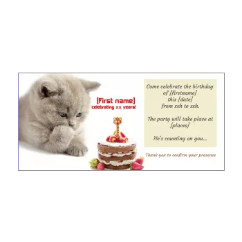 Birthday Invitation Cat Free Printable Template Or Send Online