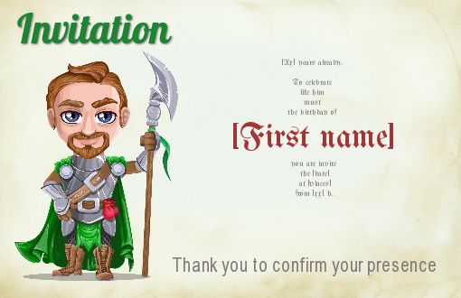 Birthday Card Invitation Drawing Green template