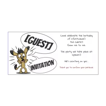 birthday card invitation dog brown drawing kid 