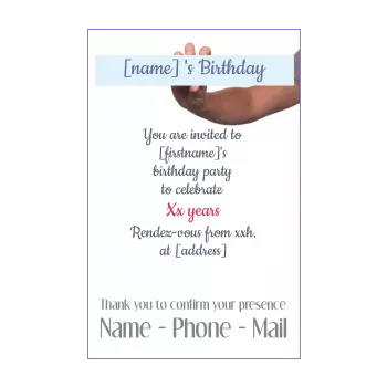 birthday card invitation party hand white 