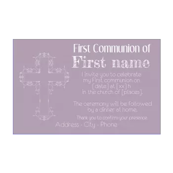 announcement communion cross girl mauve 