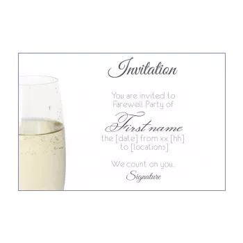 card invitation retirement champagne white 