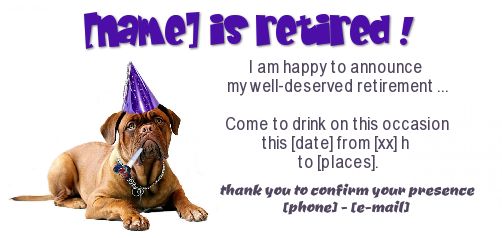 Funny Card Invitation Retirement Party free template