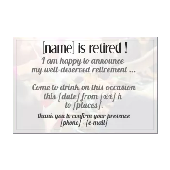 card invitation retirement beer champagne party cocktail hand wine alcohol 