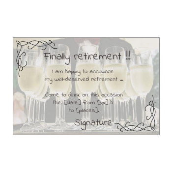 Card Invitation Retirement Cocktail Blue Red free template (card 2701)