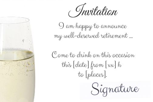 Card Invitation Retirement Champagne Party free template