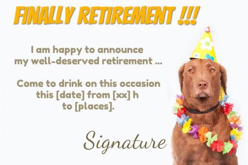 Funny Card Invitation Retirement Party free template