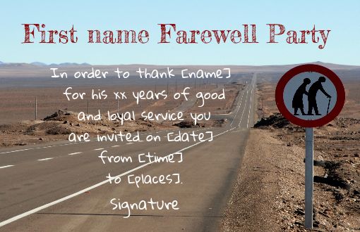 Card Invitation Retirement Road Sky free template