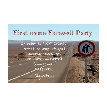 card invitation retirement road sky 