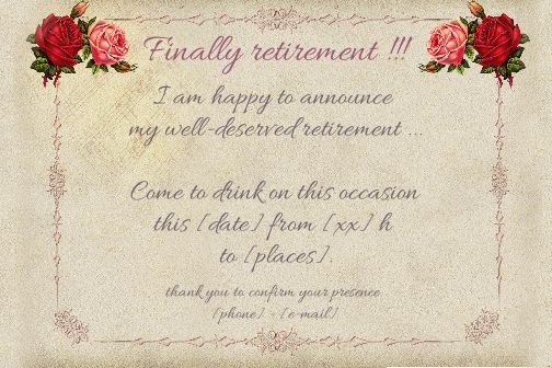 Card Invitation Retirement Party Flower free template