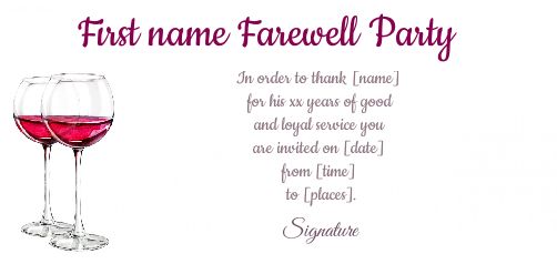 Card Invitation Retirement Red White free template