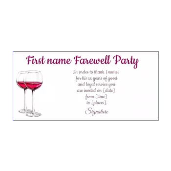 card invitation retirement red white wine 