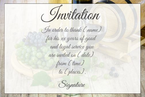 Card Invitation Retirement Brown Wine free template