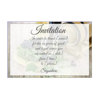 card invitation retirement brown wine 