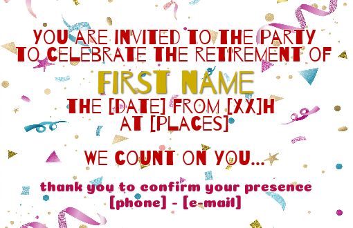 Card Invitation Retirement Party Blue free template