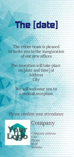 Inauguration Invitation Shop Blue Local with photo template