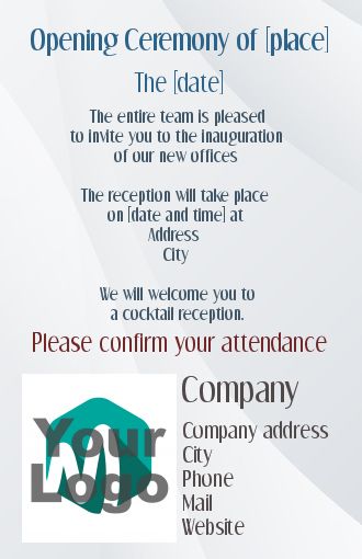 Inauguration Invitation Shop Grey Local with photo template