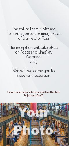 Inauguration Invitation Shop Grey Local with photo template