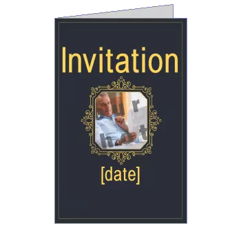 Card Invitation Retirement Elegant Grey with photo template