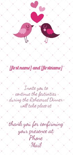 Wedding Card Invitation Dinner Heart virtual