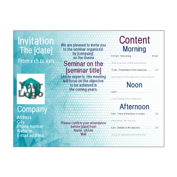 Invitation to a seminar template - printable card