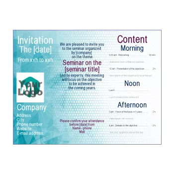 card invitation meeting seminar blue 